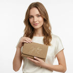 Cartera Sobre Recto Para Mujer Ji 670 Marca Jaime Ibiza® Taupe Liso