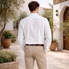 Camisa Estilo Guayabera Para Caballero Marca Cotú Blanco Bordado 38