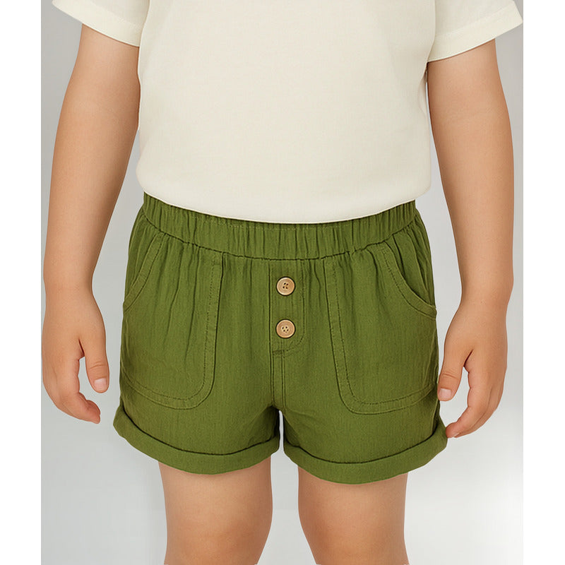 Short Bermuda Ligero Para Bebé Mod.1241 Marca Mayoral® Verde Musgo Liso 2 Años