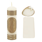Set Para Bautizo Vela+concha+toalla+caja De Madera