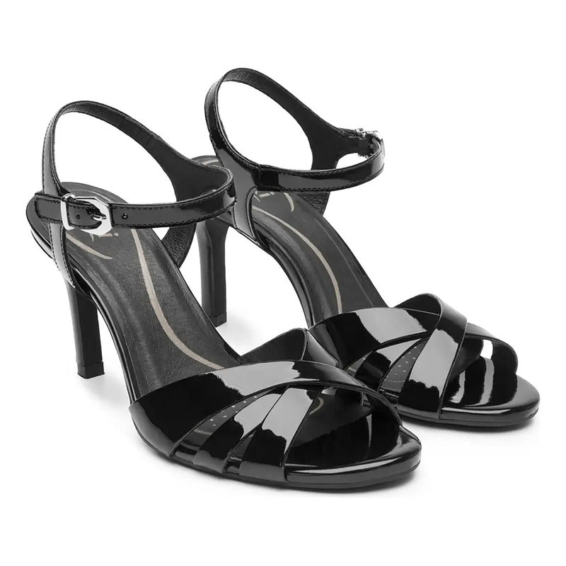 Zapatilla Para Mujer 8cm Comfort Walk 140502 Marca Flexi® Negro Charol 25 Mx