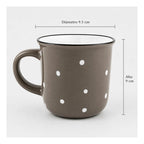 Taza De Ceramica Con Puntos 340ml Mod. 1744-60 Café Grisáceo Puntos