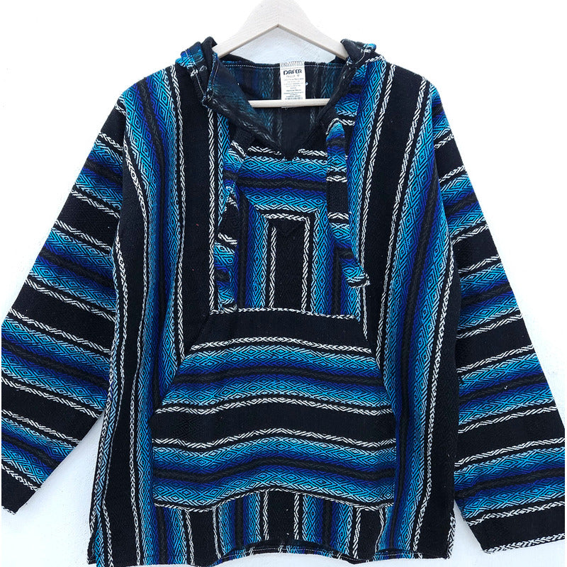 Suéter Poncho Canguro Artesanal Hoodie Acrilico Colores