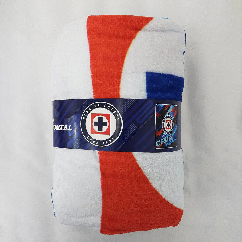 Frazada Ligera Super Suave Matrimonial Futbol Providencia® Equipo 500 G Maquina Azul