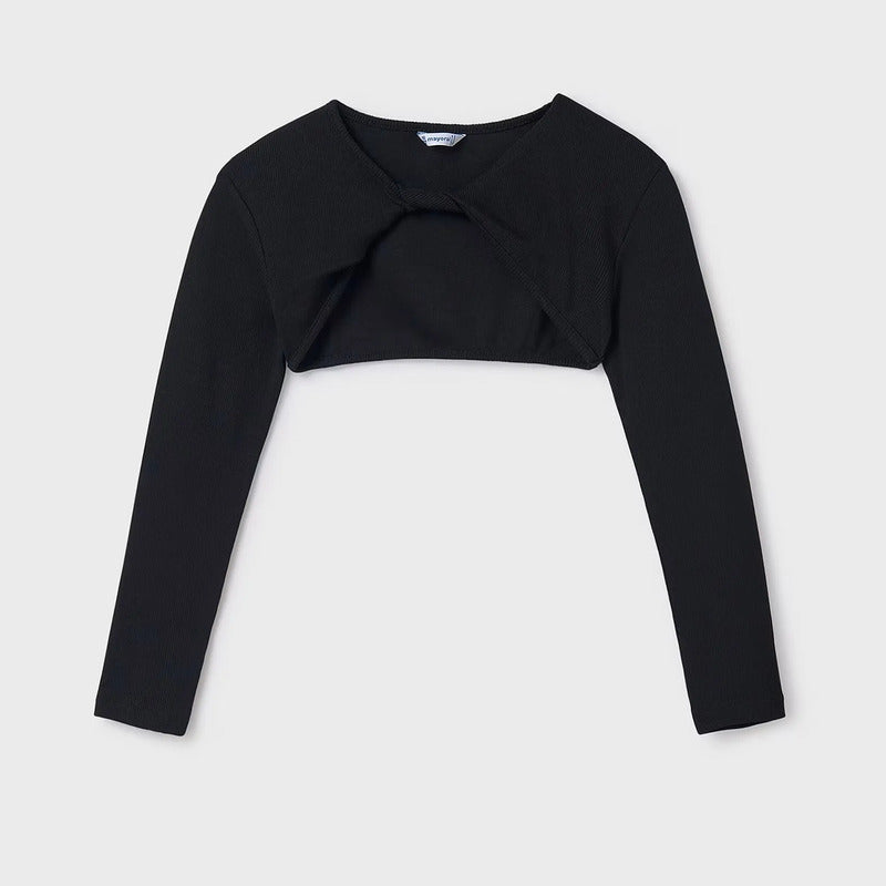 Blusa Con Torera Bolero Canalé Para Niña Mod.6150 Mayoral® Negro Lisa 10 Años