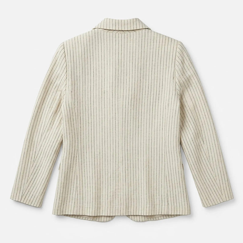 Blazer Saco Formal Para Mujer Mod. Cg00293 Marca Ferriano® Arena Rayas Ch