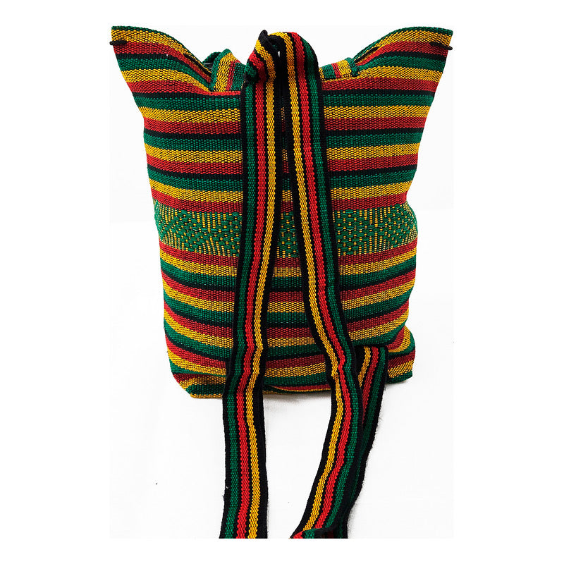 Mochila Artesanal Tejida Tipo Morral Con Bolsillo Frontal 10kg