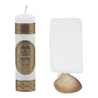 Set Para Bautizo Vela+concha+toalla+caja De Madera