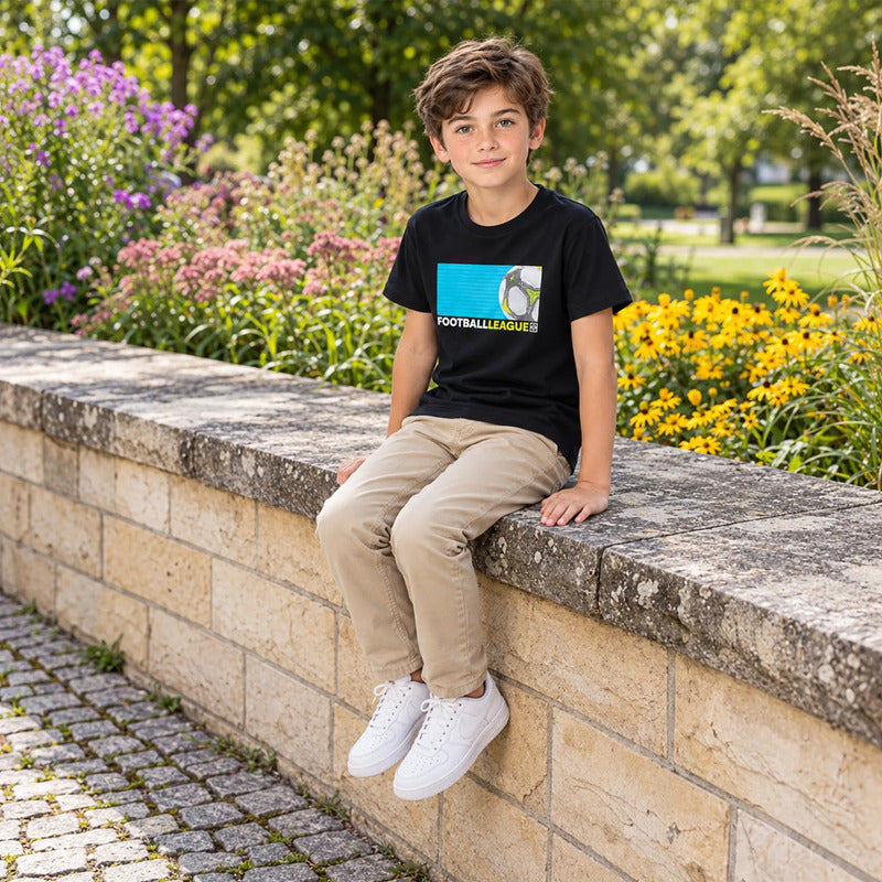 Playera Casual Infantil Y Juvenil 6040 Nukutavake Mayoral® Negro Football League 10 Lisa