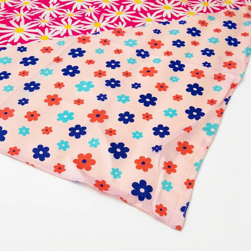Mascada Ejecutiva De Satín Cuadrada Fina Para Mujer Multicolor Floreado Unitalla