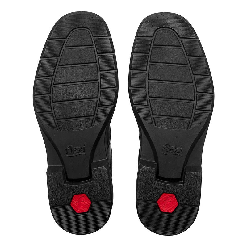 Zapato Derby Vestir Para Hombre Mod.419603 Marca Flexi® Negro Lisa 26 Mx
