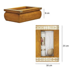 Set Para Bautizo Vela+concha+toalla+caja De Madera