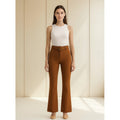 Pantalón De Mujer Casual Con Cinturón Mod.150cml Aldrete® Marrón Liso G
