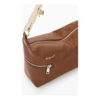 Bolso Para Mujer Con Bordado Mod.26saxp Marca Desigual® Chocolate Bordado Níquel Beige