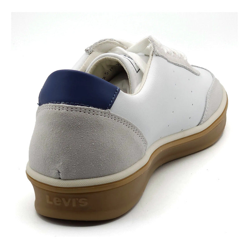 Tenis Pavel Casual Para Hombre Mod.l2126591 Marca Levís® Blanco Lisa 7,5 Mx