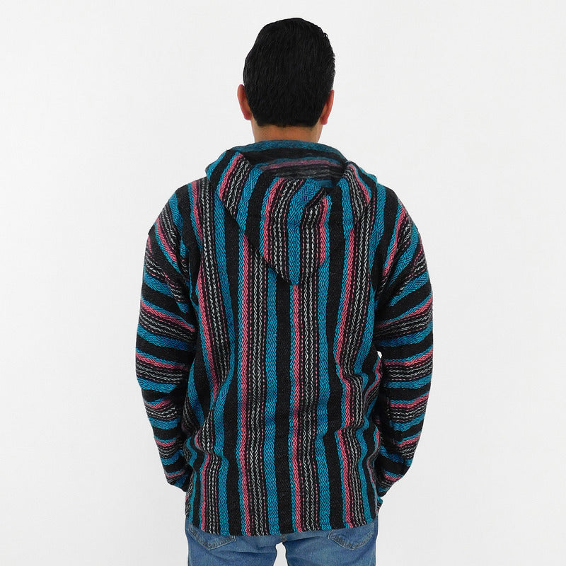Suéter Poncho Canguro Artesanal Hoodie Acrilico Colores