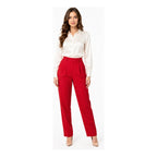 Pantalón Semi Formal Para Mujer Mod.185-23 London Fashion® Cereza Lisa Ch