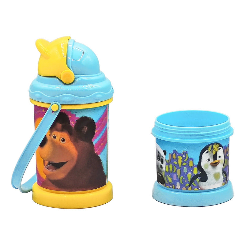 Botella De Agua Con Compartimento Diseño Infantil