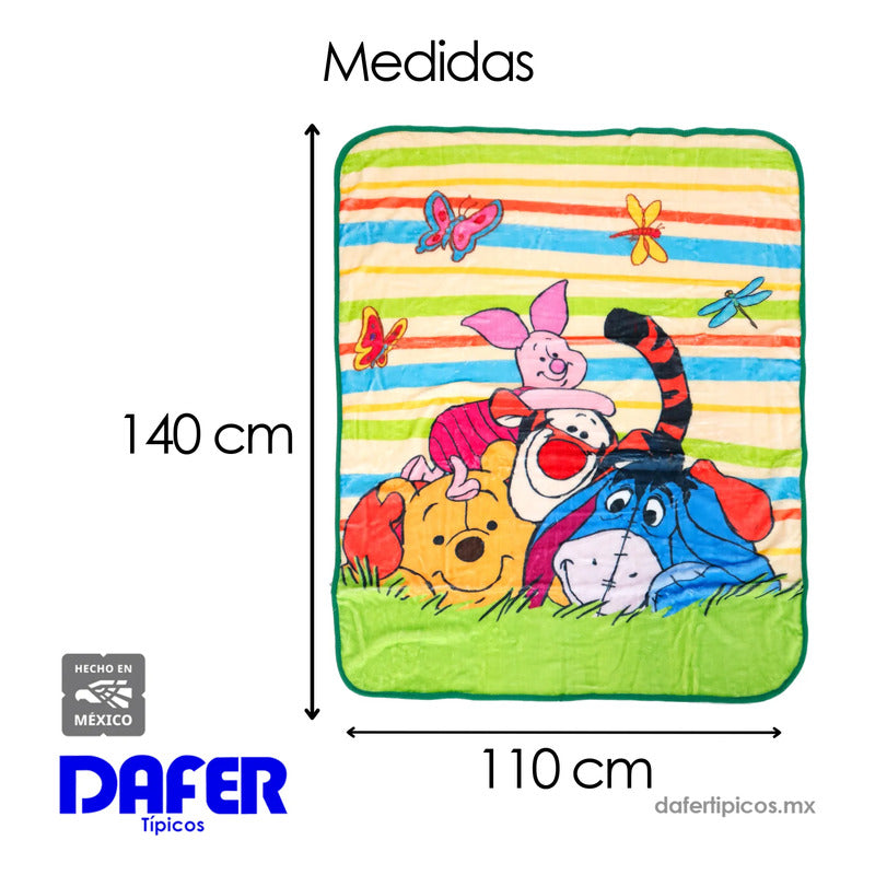 Manta De Cuna Raschel 140x110cm Dibujosanimados Providencia® Winiie Phoo Amigos 500 G Amarillo