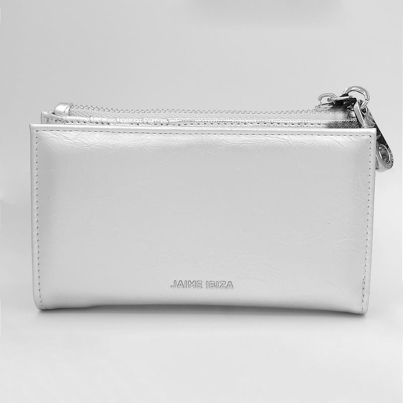 Cartera Con Monedero Para Mujer Mod. Ji 552  Jaime Ibiza® Plateado Liso