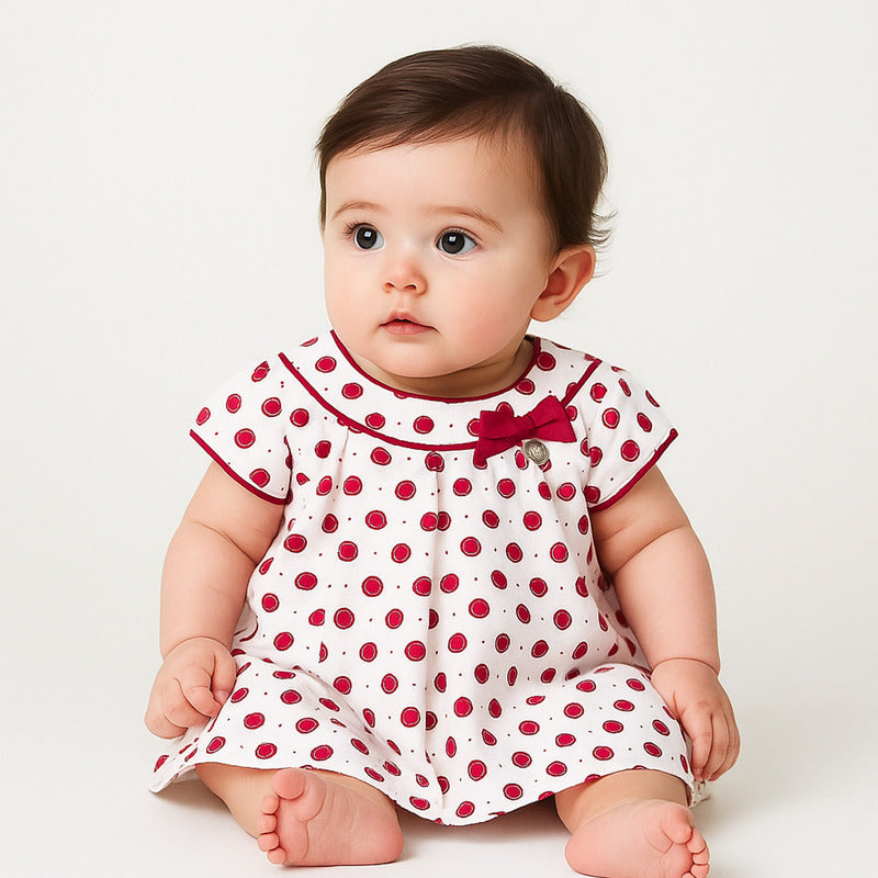 Vestido Cómodo Para Bebe Marca Mayoral® Rojo/círculos 6 M