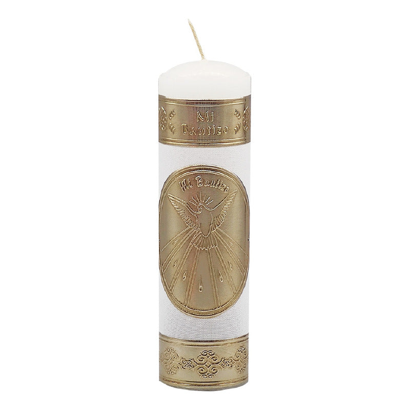 Set Para Bautizo Vela+concha+toalla+caja De Madera