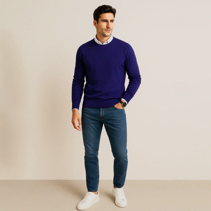 Suéter Para Hombre Básico De Punto Fino E55301 Marca Bobois®