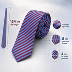 Corbata Elegante Para Hombre Eventos Y Negocios Marca Cotu® Azul Geométrico 154 Cm