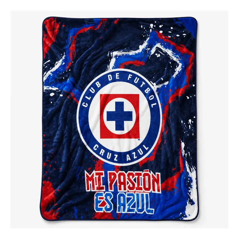 Cobertor Edredón De Borrega Matrimonial Providencia® Futbol Cruz Azul 1 Kg Multicolor