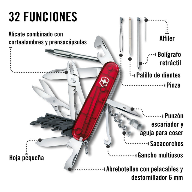 Navaja Multiherramienta Victorinox Cyber Roja Con 32 Funciones Rojo