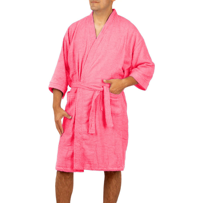 Bata De Baño Unisex Absorbente Unitalla Tela Suave Ligera