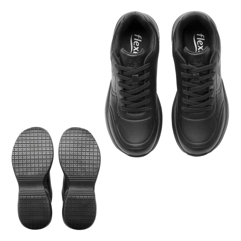 Tenis Cápsula De Aire Para Mujer Con Absor Max 131504 Flexi® Negro Lisa 26 Mx