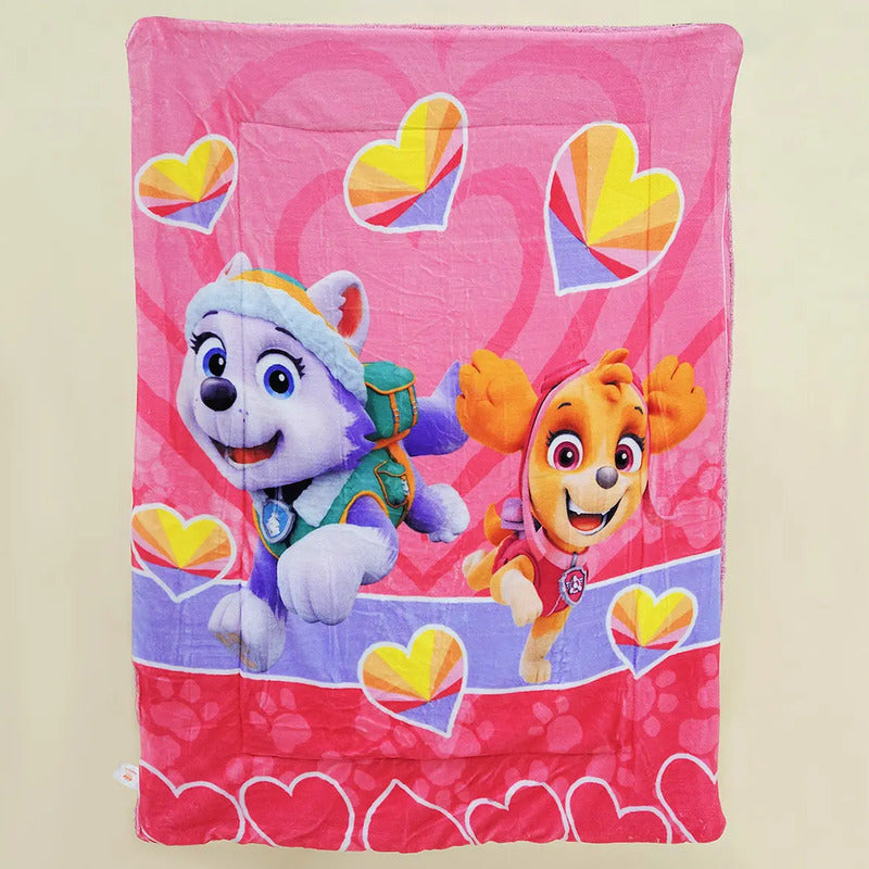 Cobertor Edredón Cunero Para Bebé 1.10mx1.40m Providencia® Diseño De La Tela Paw Patrol Rosa