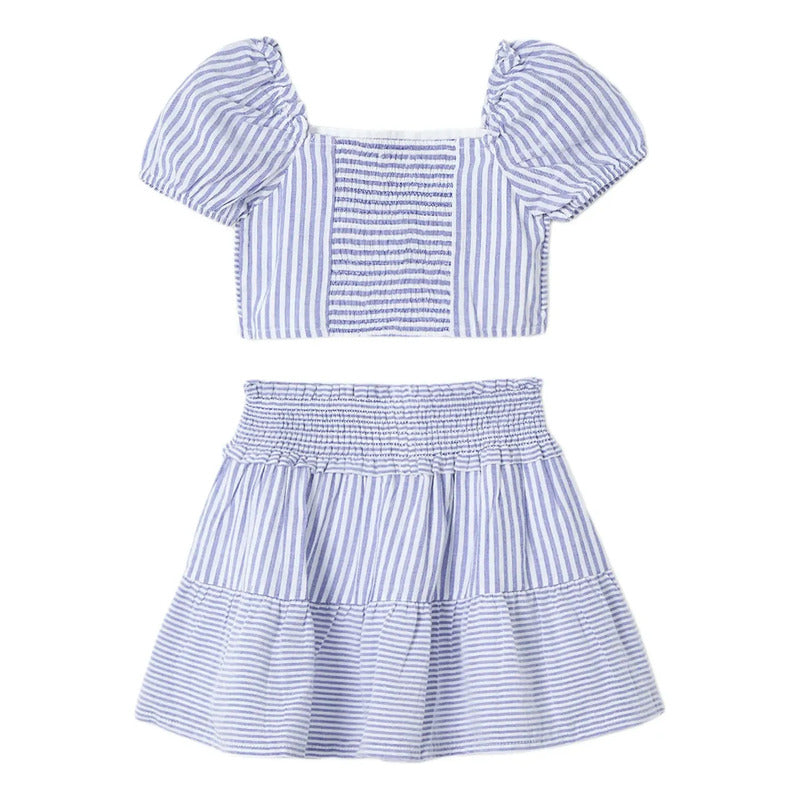Conjunto Para Niña Falda+blusa Mod.3945 Marca Mayoral® Índigo 8 Años
