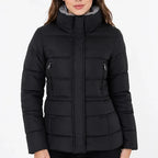 Chamarra Para Mujer Cuello Peluche Dw89-pol7355 Greenlander® Negro Eg Capitonado