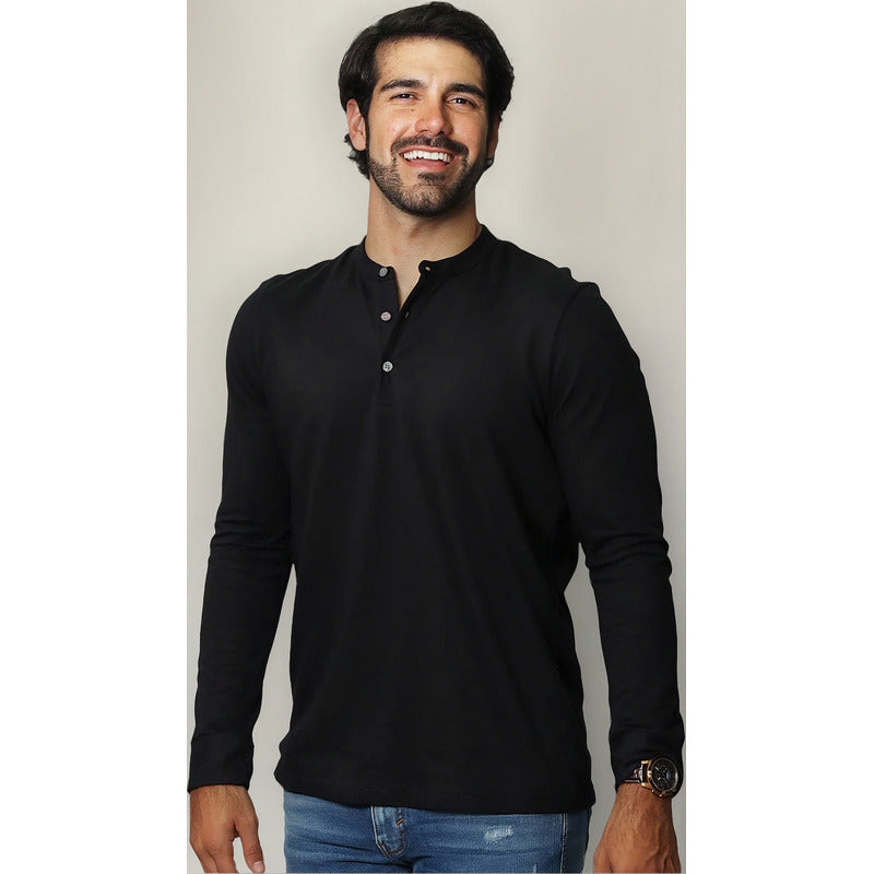 Playera De Hombre Manga Larga Mod.a35305 Bobois®