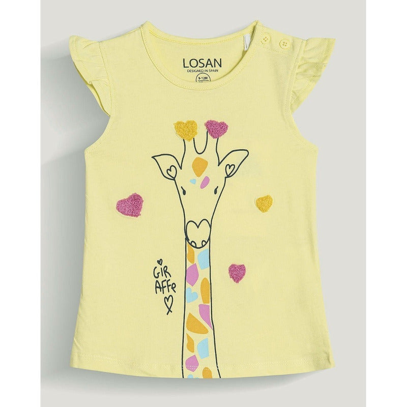 Blusa Para Niña Con Estampado Mod.2181201al Marca Losan®