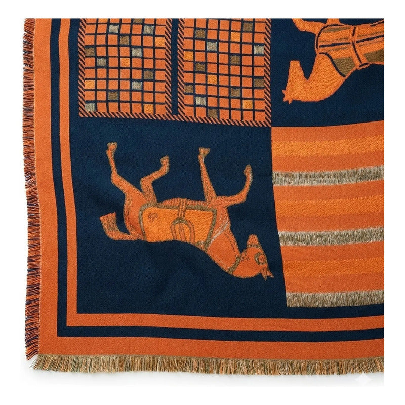 Chalina Chal Casual Suave Para Mujer 130x130cm Multiusos Multicolor Caballos Unitalla