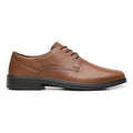 Zapato Derby Semivestir Para Hombre Mod.406401 Marca Flexi® Tan Lisa 27 Mx