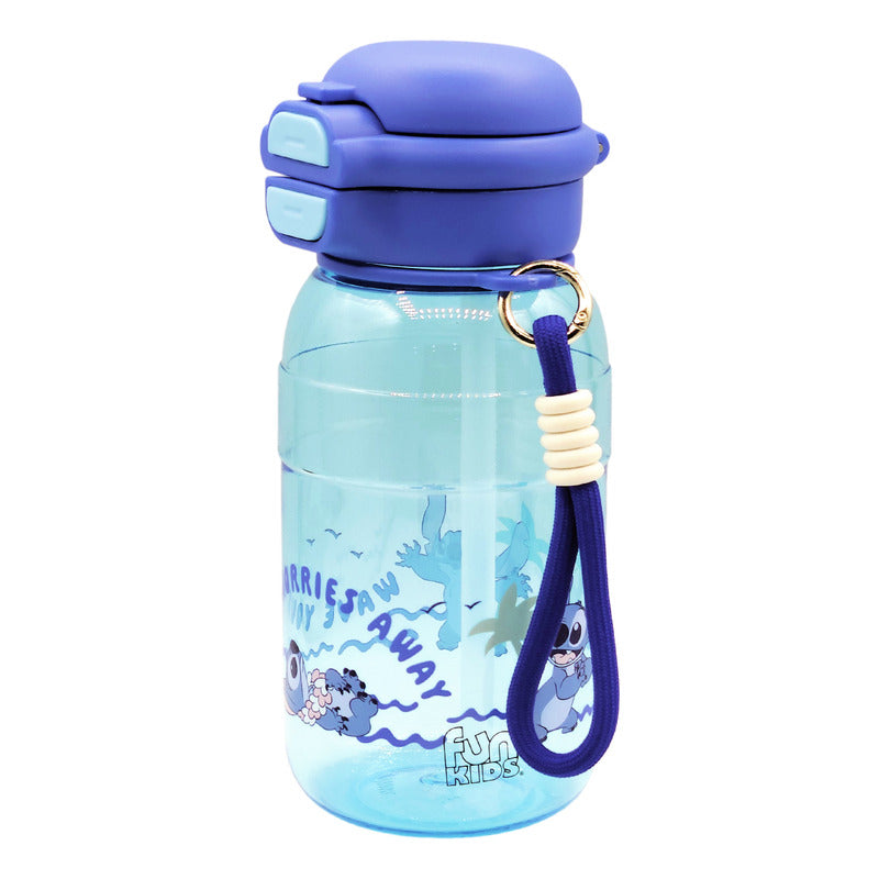 Botella 2 En 1 Tapa De Boquilla Y Popote Con Asa 650ml