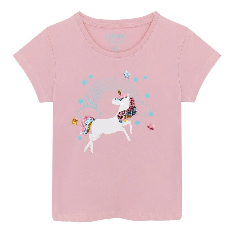 Blusa Para Niña Mod.unicornio Marca Losan®