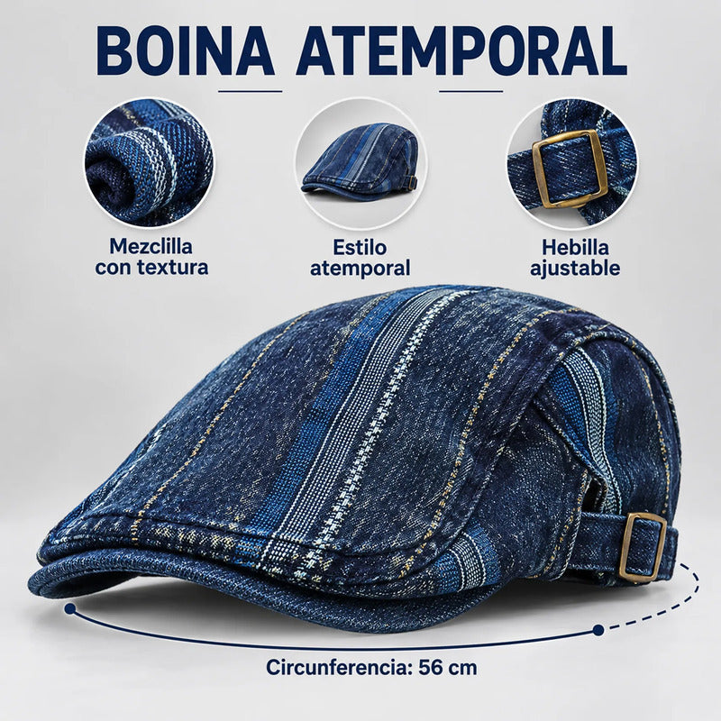 Boina Gorra Casual Retro Para Mujer Atemporal Multicolor Ch Rayas