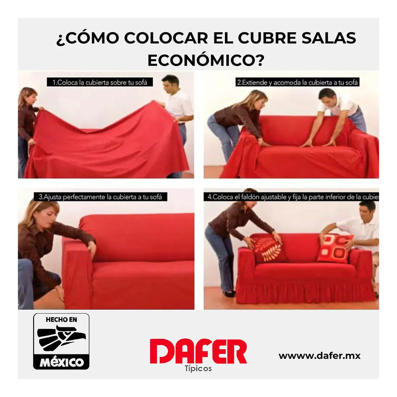 Cubresalas Económico Liso 3 Plazas Faldón Ajustable