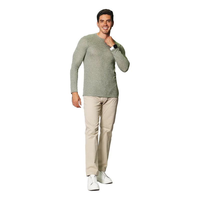 Playera De Hombre Manga Larga Mod.a35311 Marca Bobois®