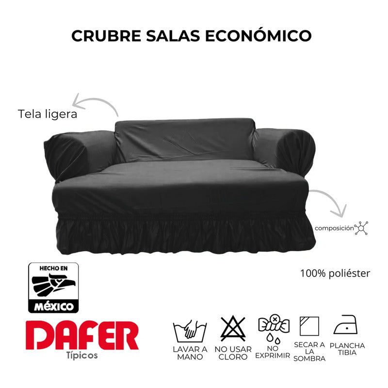 Cubresalas Económico Liso 3 Plazas Faldón Ajustable