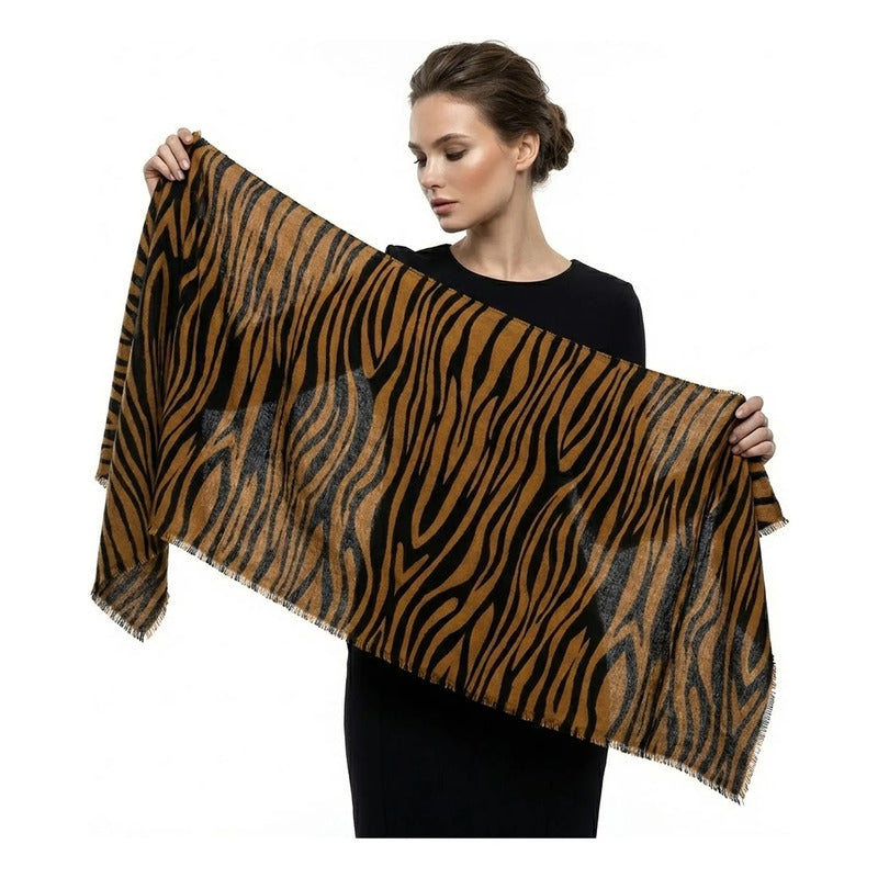 Bufanda Suave Elegante Para Mujer 182x72cm Multiusos Multicolor Animal Print Unitalla