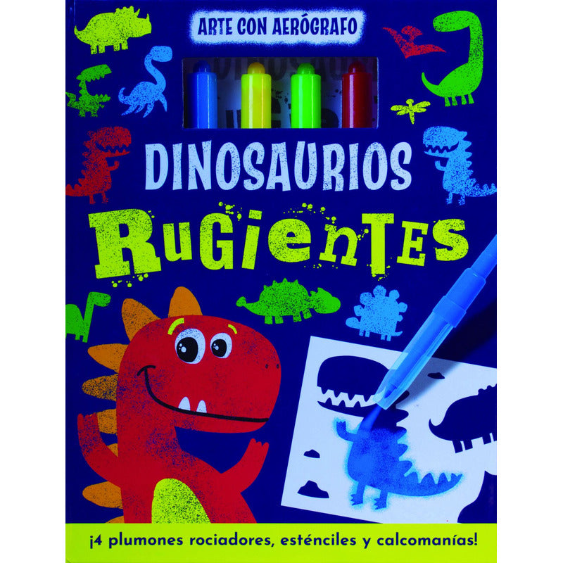 Libro Arte Con Aerógrafo: Dinosaurios Rugientes., De Varios. Editorial Silver Dolphin (en Español), Tapa Dura (2022)