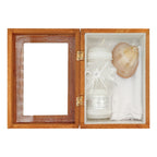 Set Para Bautizo Vela+concha+toalla+caja De Madera