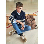 Suéter Pique Para Niño Mod.7391 Marca Mayoral® Azul Oscuro Rayas 12 Años