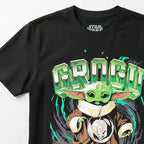 Playera Oversize Fit De Hombre Grogu Force Mascara De Latex® Negro Grogu Force G Lisa